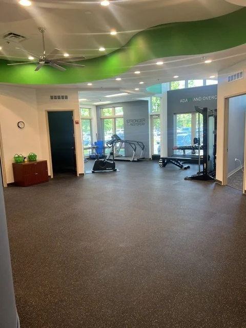 Open exercise space inside the Warrenville clinic